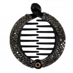 Accesoriu tip banana pentru prins parul din plastic PZS012DD - Negru cu cristale diamond